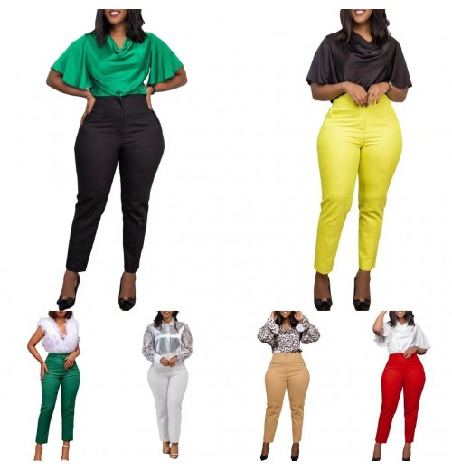 2025 New Arrivals Spring Women's Pants & Trousers Women High Waist Tight Solid Color Elegant Tight Office Pants For Ladies 2025 New Arrivals Spring Women's Pants & Trousers Women High Waist Tight Solid Color Elegant Tight Office Pants For Ladies